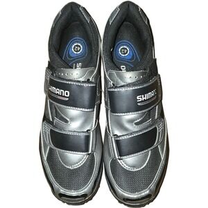 Shimano SH-M076 SPD Mountain Bike Shoes Silver Black Mens Size 42 Cycling Cleats
